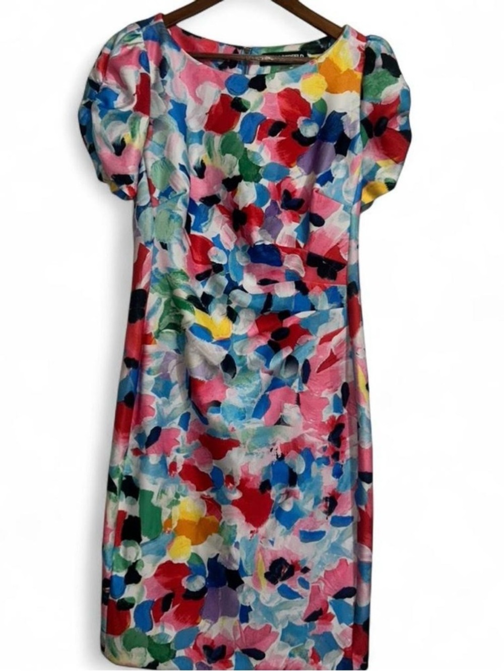 Colorful Watercolor Floral Dress - Pink Multi